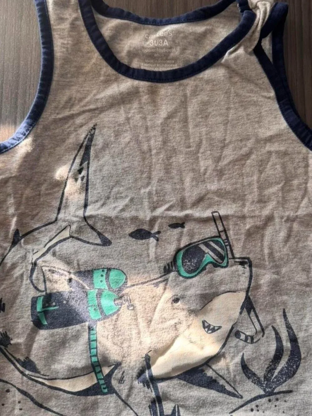 Carters Boy Tank Top Shark 3T
